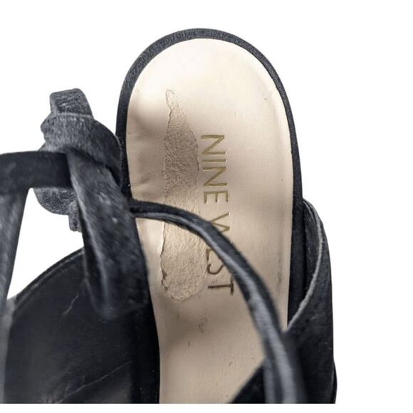 NINE WEST Ronnie Strappy Black Stiletto Heeled Sandal Size 6M - Picture 8 of 9